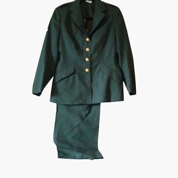Womens Army Uniform Green Blazer 14 Slacks 11 Suit Vintage US Military Costume - Picture 3 of 16